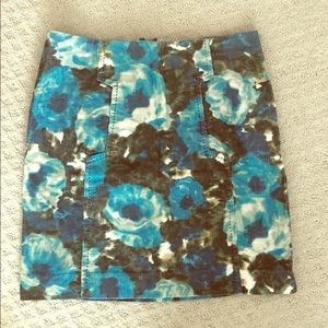 Anthropologie Double Lined Floral Skirt